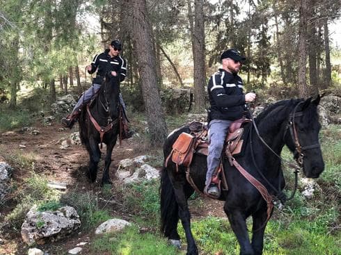 יחידת פרשים הגיעה להשתתף בסריקות. צילום: לירן תמרי