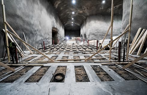 המנהרה העצומה מתחת להר המנוחות. צילום: חברה קדישא 'קהילת ירושלים'