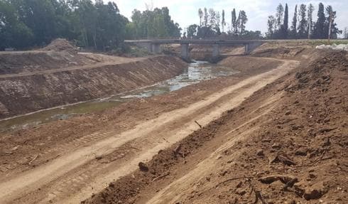 העבודות בנחל חדרה | צילום: רשות הניקוז העבודות בנחל חדרה | צילום: רשות הניקוז