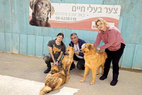 פעילי עמותת צער בעלי חיים בבאר שבע. צילום: הרצל יוסף