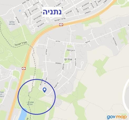 אגמון פולג במפה | צילום: אתר המפות הממשלתי