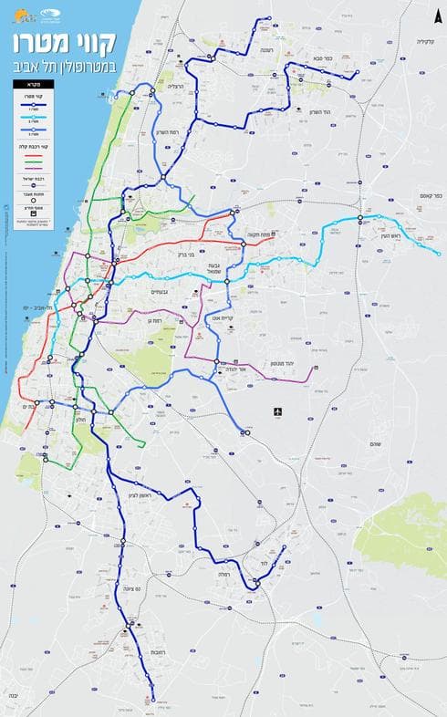 מפת המטרו המתוכננת המלאה | הדמייה ומפה: נת"ע