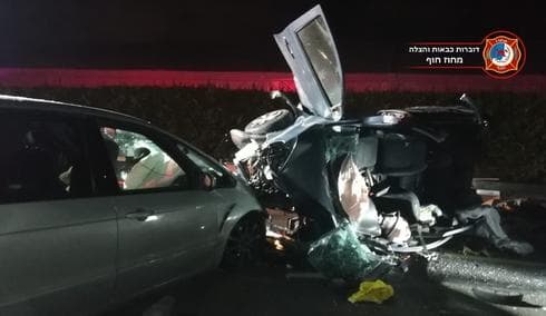 תאונת דרכים קשה ליד פרדס חנה | צילום: כבאות חוף