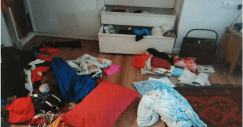 הכאוס שהותיר אחריו החשוד בדירה | צילום: משטרת ישראל