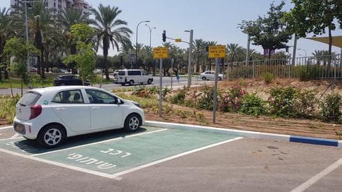 החניות לכלי הרכב השיתופיים. צילום: פרטי