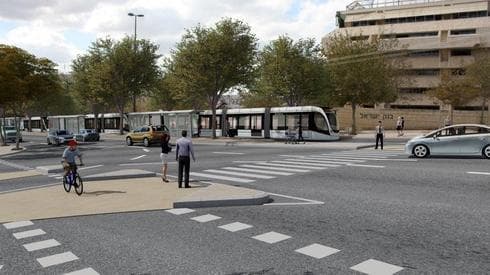 כך ייראה הקו הזהוב. הדמיה: תכנית אב לתחבורה