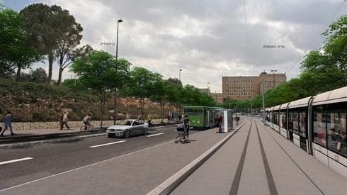 כך ייראה הקו הזהוב. הדמיה: תכנית אב לתחבורה