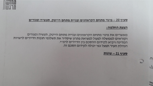 הצעת ההחלטה מישיבה המועצה 