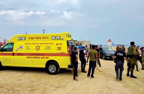 זירת האירוע בחוף זיקים | צילום: תיעוד מבצעי מד"א