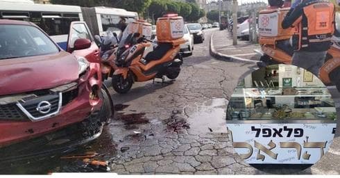 זירת התאונה במבצע סיני והפלאפל | צילום: דוברות איחוד הצלה