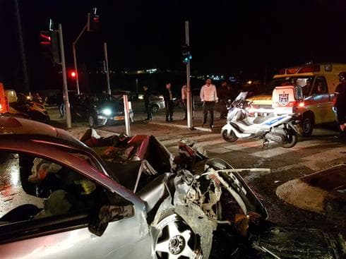 התאונה ליד גבעת זאב. צילום: דוברות זק"א