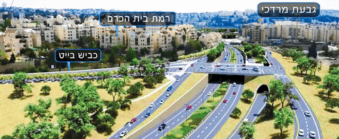כביש 16 באזור צומת בייט | הדמיה: צוות אב לתחבורה כביש 16 באזור צומת בייט | הדמיה: צוות אב לתחבורה