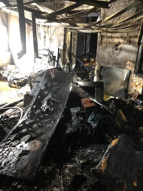 זירת השריפה בתלפיות. צילום: כבאות והצלה מחוז ירושלים