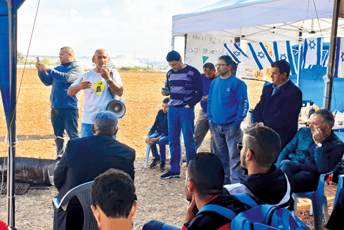 מאהל המחאה בצומת קסם. צילום: מתן דויטש
