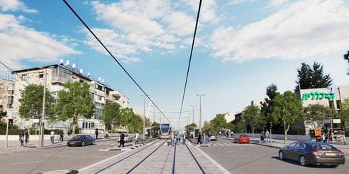 כך תיראה הרכבת הקלה בגבעת שאול. רחוב הרב צבי יהודה. הדמיה: תכנית אב לתחבורה