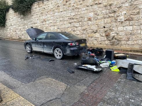 הרכב של המחבל. צילום: לירן תמרי