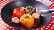 Guiso de verduras con arroz y rellenos de almendras