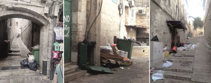 Basura en las calles de Jerusalem