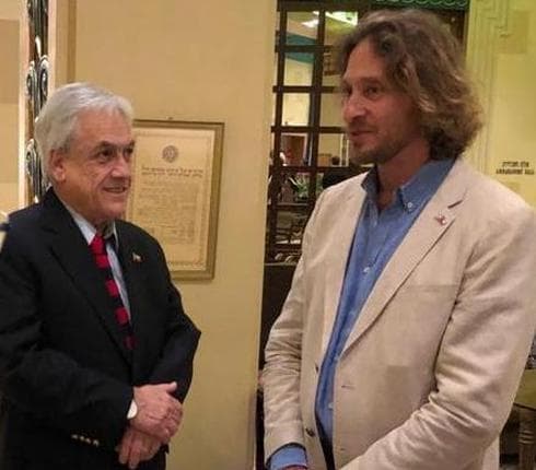 Piñera e Isaacson: "Hay una cercanía del presidente con nuestra comunidad" (Comunidad Judía de Chile) Sebastián Piñera y Marcelo Isaacson