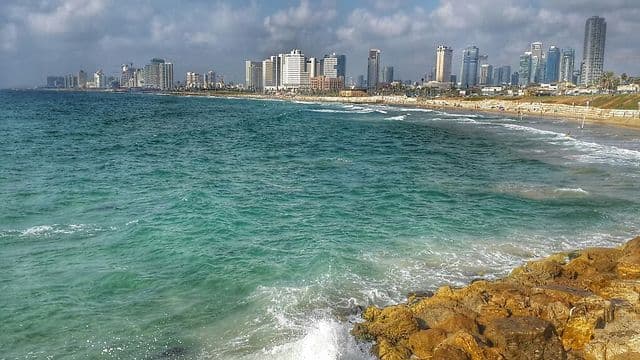 La costa de Tel Aviv-Jaffa. 