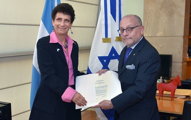 Galit Ronen y Jorge Faurie