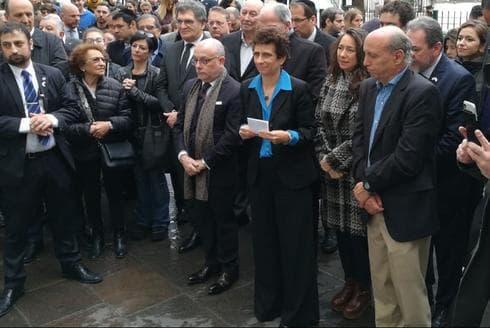 Jorge Faurie junto a Galit Ronen durante la ceremonia 
