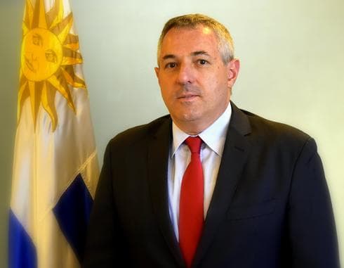 Embajador de Uruguay en Israel, Bernardo Greiver. (Ministerio de Relaciones Exteriores) Bernardo Greiver con Rivlin
