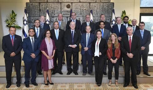 Embajadores del GRULAC junto a Reuven Rivlin 