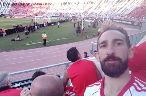 Daniel Aronson en el Estadio Monumental de Núñez 