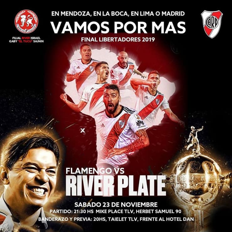 Convocatoria de la filial River Plate en Israel para la final de la Copa Libertadores de América 2019 (Gentileza) Filial River Plate en Israel