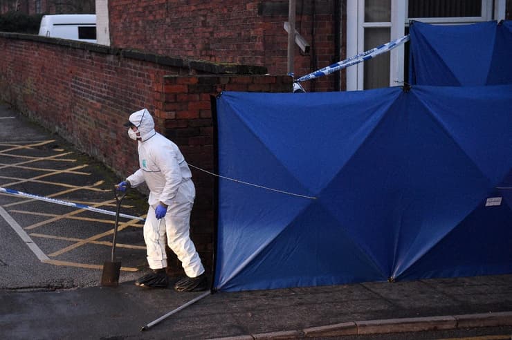 La policía forense en el lugar del ataque 