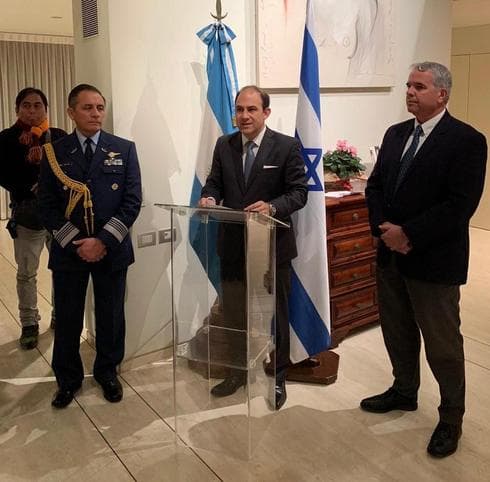 Caucino brindó un discurso en la ceremonia con motivo de su despedida. (Embajada de Argentina en Israel) Mariano Caucino