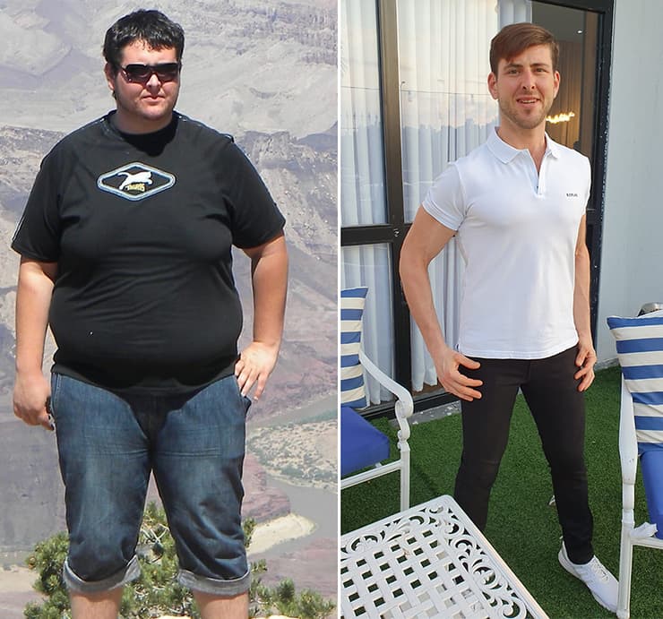 Antes y después: Tzvika bajó 70 kilos 