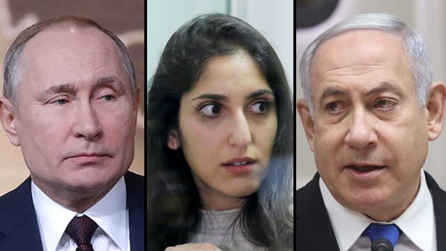 Naama, entre Putin y Netanyahu. Su liberación se convirtió en una carta de negociación diplomática (Mark Israel Salem, MCT, AP) Putin, Naama, Netanyahu.