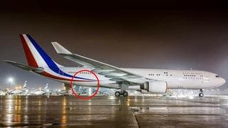 El avión del presidente francés en Tel Aviv