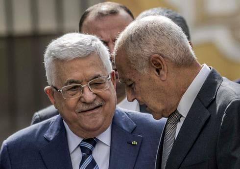 Mahmoud Abbas en El Cairo durante la reunión de la Liga Árabe 
