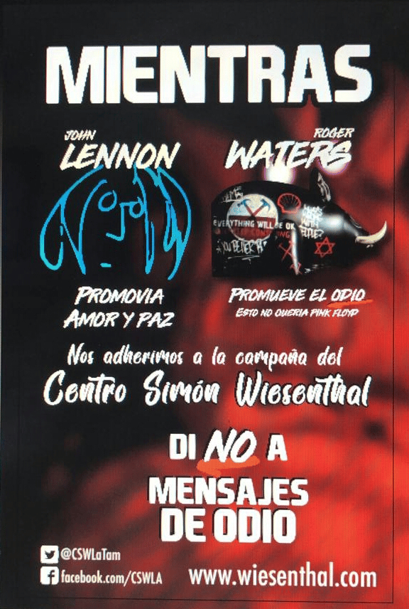 Mensaje difundido por el Centro Simon Wiesenthal 
