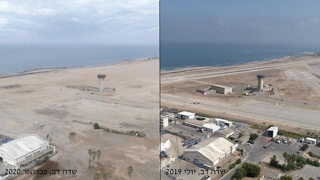 Se demolieron las construcciones pertenecientes al aeropuerto. Solo se mantuvo la torre de control. (Departamento de Relaciones Públicas, Ministerio de Defensa) Sde Dov