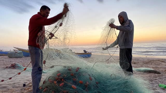 Pescadores en Gaza 