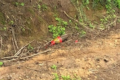 Cohete antitanque hallado en el kibutz Alumim 