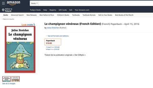 Libro antisemita en venta en Amazon 
