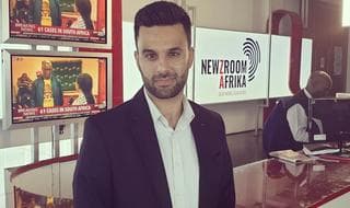 Hadad, minutos antes de participar de un debate en la televisión sudafricana. 