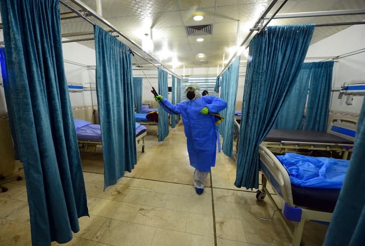 Hospital de Irak que se encarga de los casos de coronavirus. 
