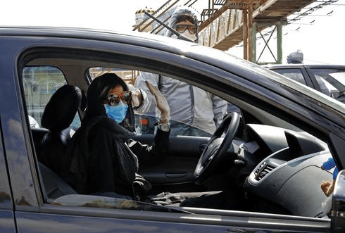 Prueba de coronavirus en Irán. 