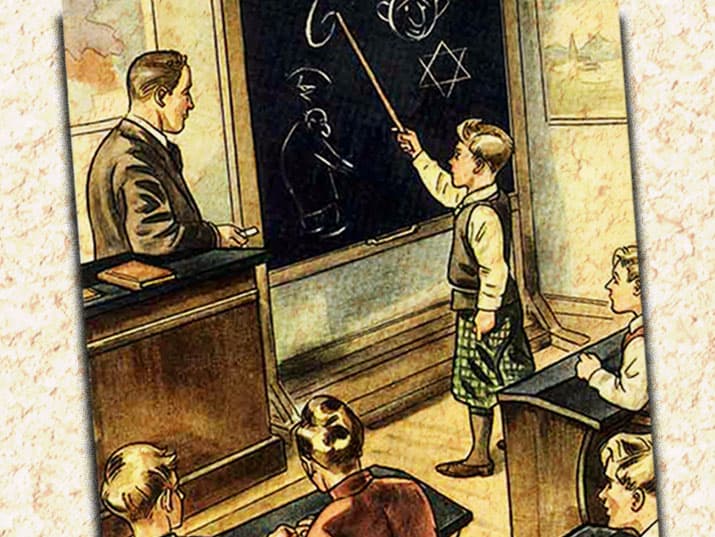 Identificación de "narices judías" en clase, de "El hongo envenenado". 