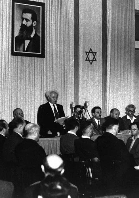 David Ben Gurión y un momento histórico: la proclamación de la independencia de Israel (AFP) David Ben Gurión y un momento histórico: la proclamación de la independencia de Israel