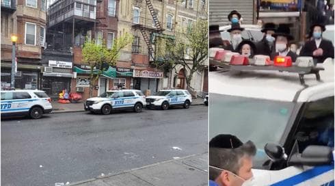 La policía de Nueva York acudió a un funeral ortodoxo en Borough Park, Brooklyn, el jueves, lo que provocó tensiones. (Twitter) La policía de Nueva York acudió a un funeral ortodoxo en Borough Park, Brooklyn, el jueves, lo que provocó tensiones.