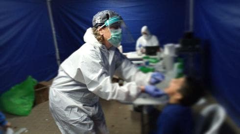 Centro de pruebas de coronavirus en Hura, en el sur de Israel. (Serivicio de salud Clalit) Centro de pruebas de coronavirus en Hura, en el sur de Israel.