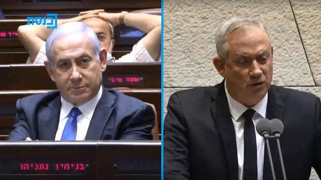 Benjamín Netanyahu y Benny Gantz durante la oficialización del nuevo gobierno de unidad. (Arutz Haknesset) Benjamín Netanyahu y Benny Gantz durante la oficialización del nuevo gobierno de unidad.
