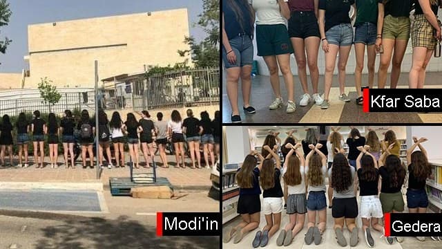 Protestas contra el código de vistementa "sexista" en varios colegios de Israel. (Ynet) Protestas contra el código de vistementa "sexista" en varios colegios de Israel.